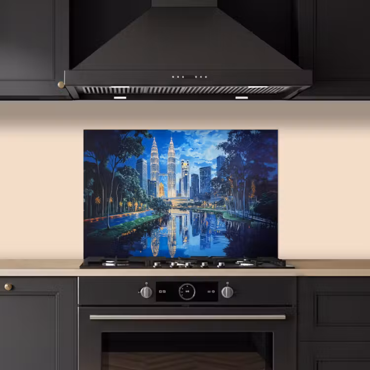 Paraschizzi cucina - Città di Kuala Lumpur - Skyline - Grattacieli - Acqua — 5