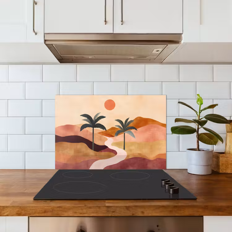 Paraschizzi cucina - Colline - Palme - Astratto — 3