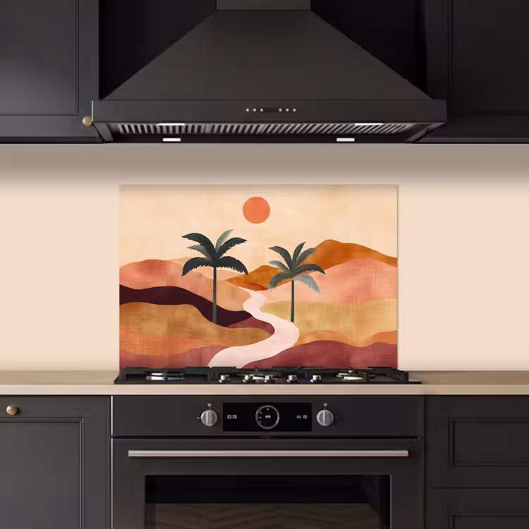 Paraschizzi cucina - Colline - Palme - Astratto — 5