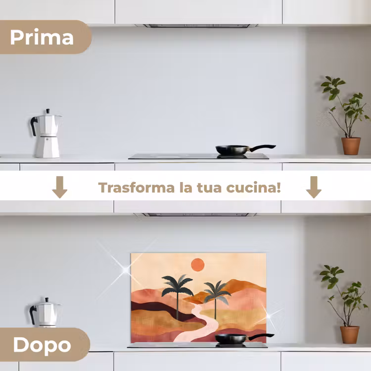 Paraschizzi cucina - Colline - Palme - Astratto — 7
