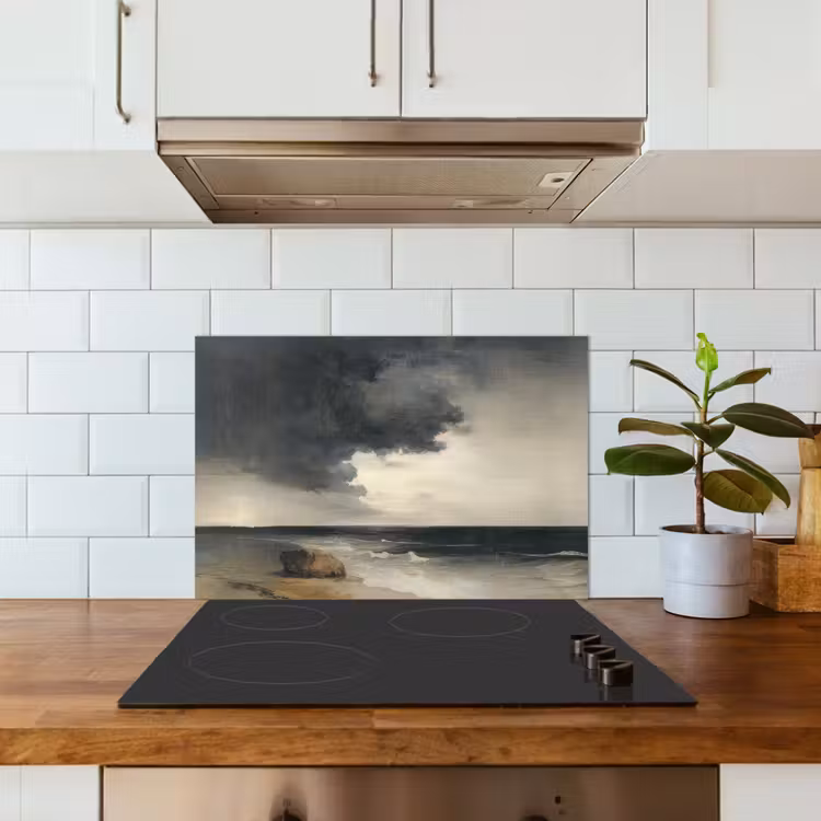 Paraschizzi cucina - Costa - Onde - Roccia - Tempesta — 3