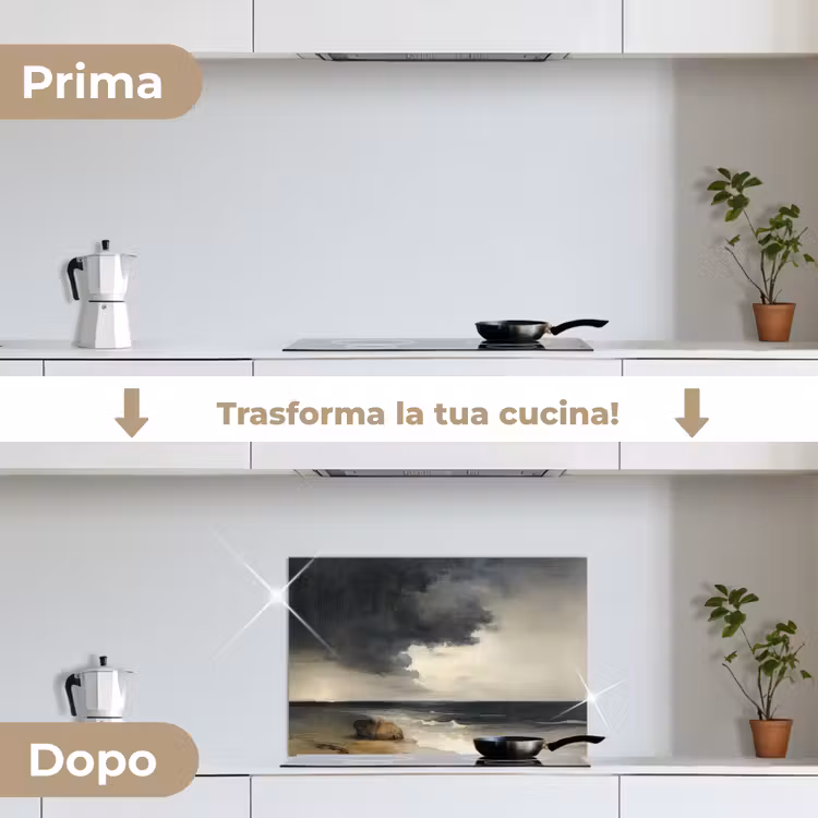 Paraschizzi cucina - Costa - Onde - Roccia - Tempesta — 7