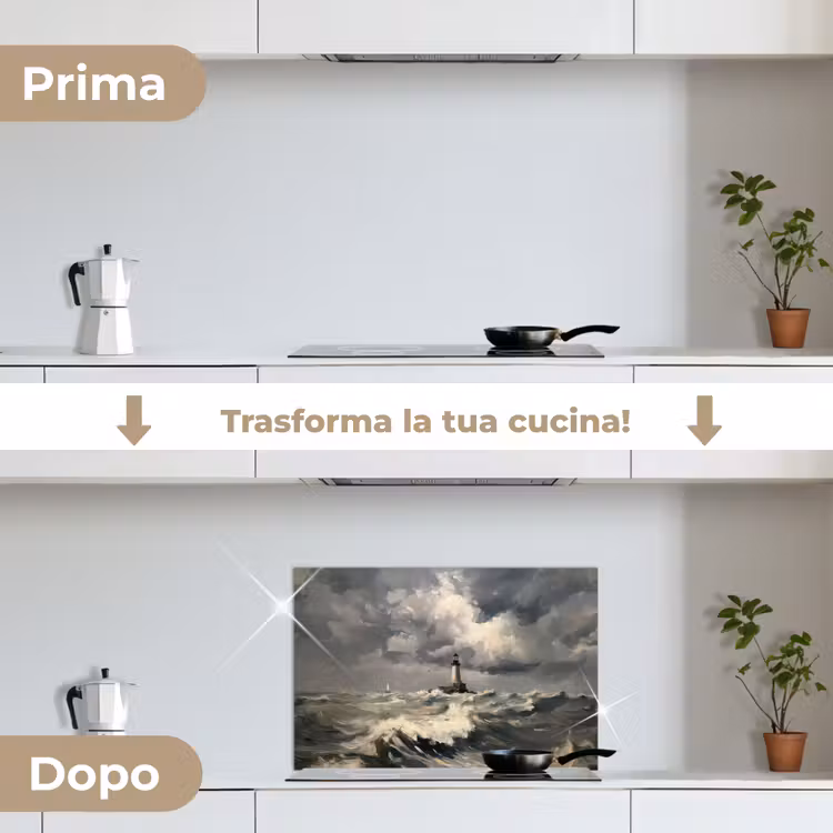 Paraschizzi cucina - Faro - Onde - Tempesta — 7