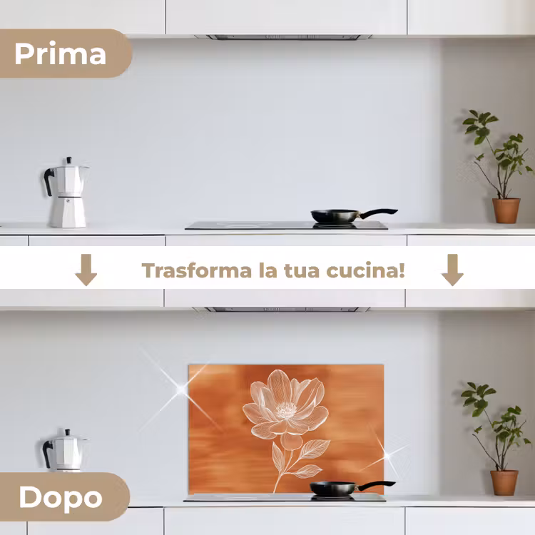 Paraschizzi cucina - Fiore - Minimalista - Bianco — 7