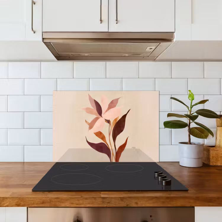 Paraschizzi cucina - Fiori - Petali - Minimalista - Rosa — 3