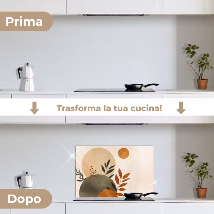 Paraschizzi cucina - Forme - Rotonde - Foglie - Beige — 7