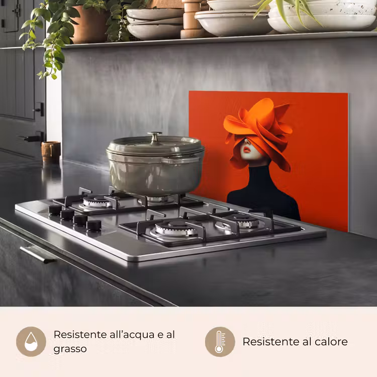 Paraschizzi cucina - Arancione - Cappello - Donna — 2