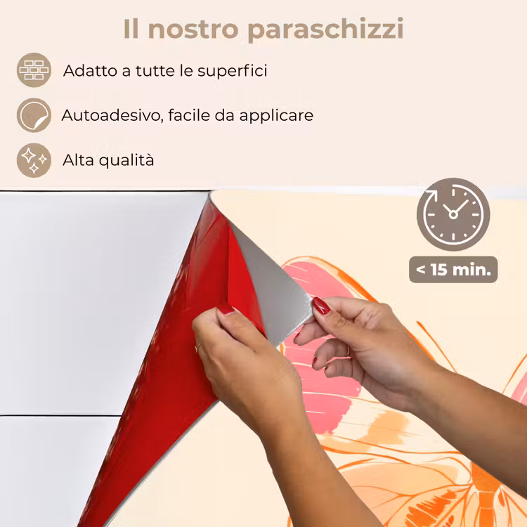 Paraschizzi cucina - Arancione - Farfalla - Minimalista — 4
