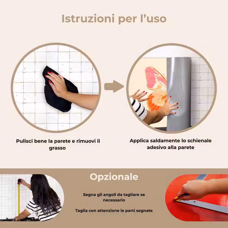 Paraschizzi cucina - Arancione - Farfalla - Minimalista — 6
