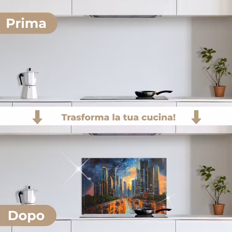 Paraschizzi cucina - Auto - Skyline - Sole - Blu — 7