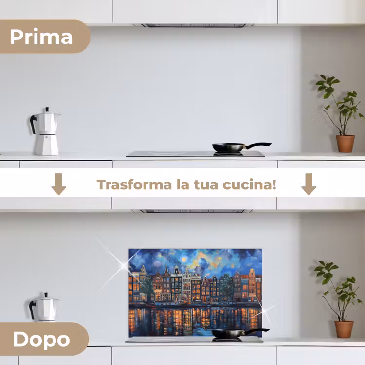 Paraschizzi cucina - Canali di Amsterdam - Case - Città - Colorato — 7