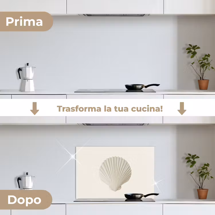 Paraschizzi cucina - Conchiglia - Minimalista - Bianco — 7