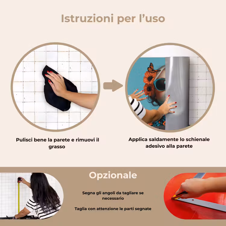 Paraschizzi cucina - Donna - Blu - Farfalla - Floreale - Estetica — 6