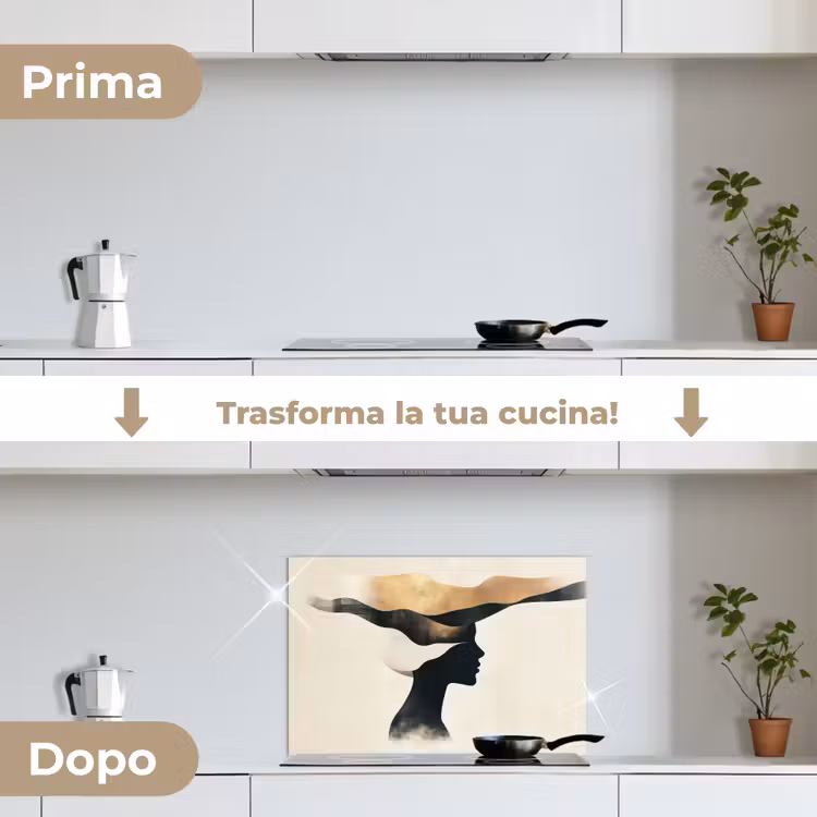 Paraschizzi cucina - Donna - Onde - Nero — 7
