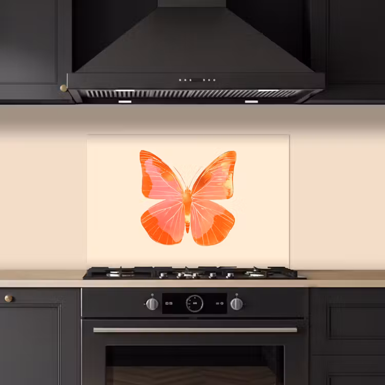 Paraschizzi cucina - Farfalla - Minimalista - Rosa — 5