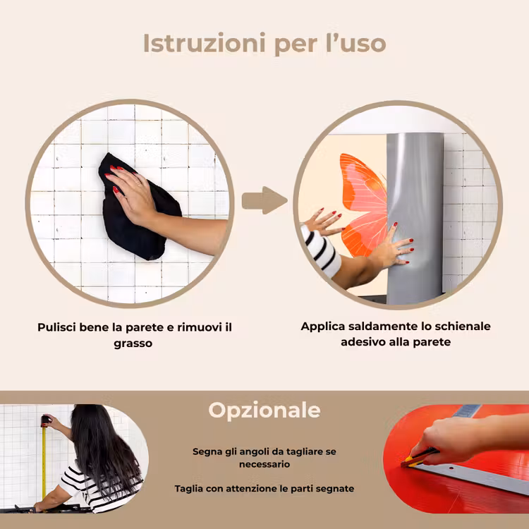 Paraschizzi cucina - Farfalla - Minimalista - Rosa — 6
