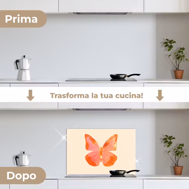 Paraschizzi cucina - Farfalla - Minimalista - Rosa — 7