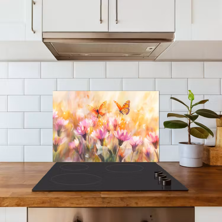 Paraschizzi cucina - Farfalle - Arancione - Fiori — 3