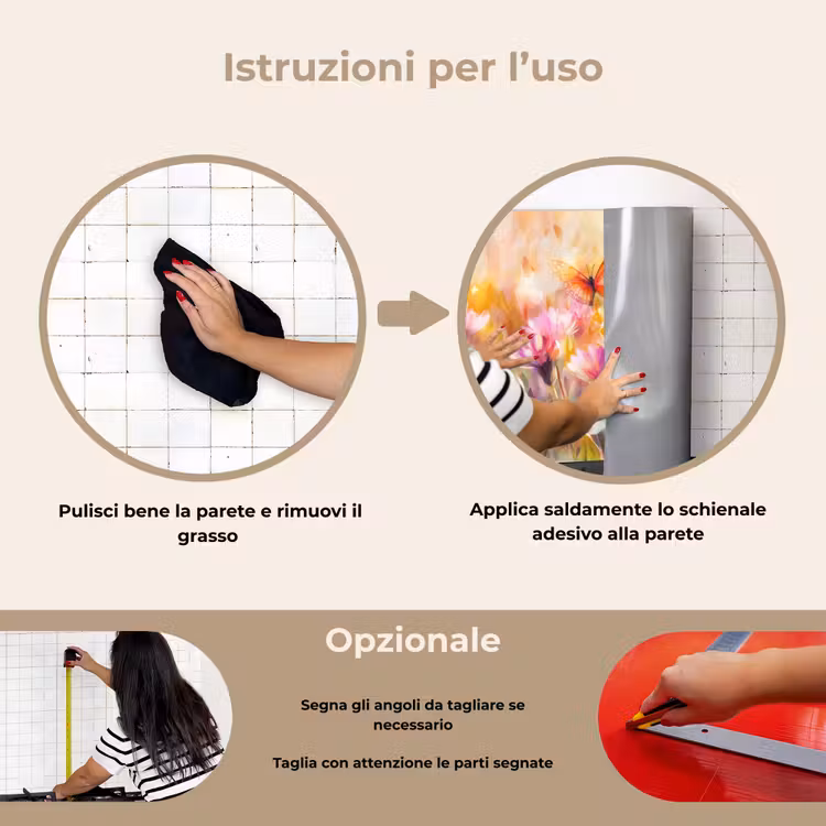 Paraschizzi cucina - Farfalle - Arancione - Fiori — 6