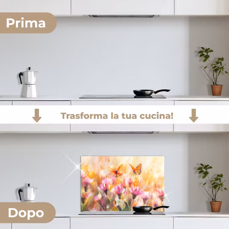 Paraschizzi cucina - Farfalle - Arancione - Fiori — 7