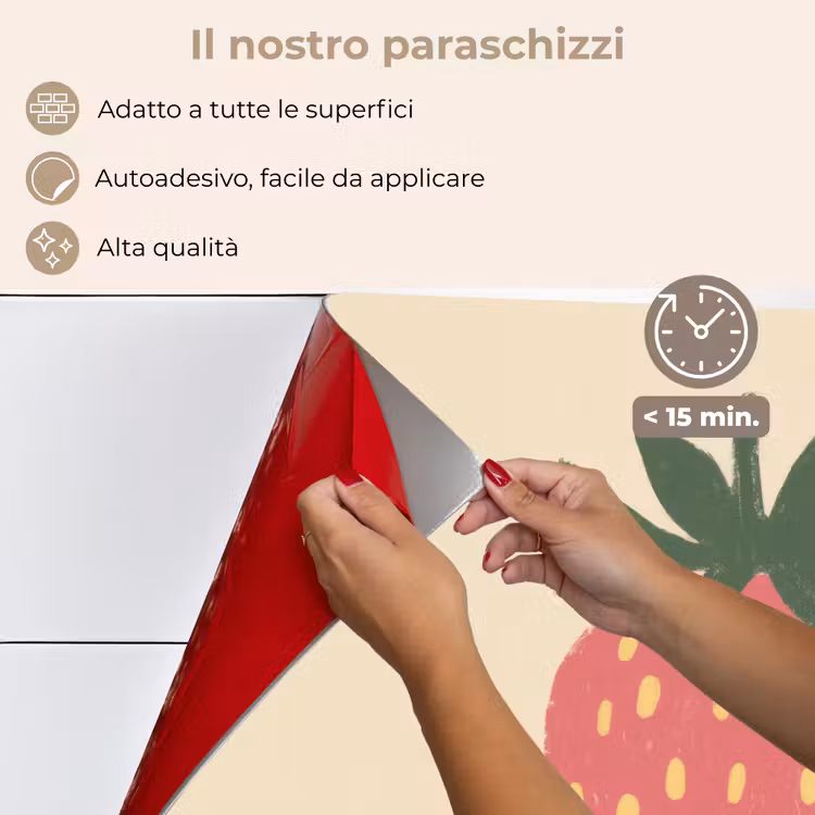 Paraschizzi cucina - Fragola - Minimalista - Rosso - Frutta — 4