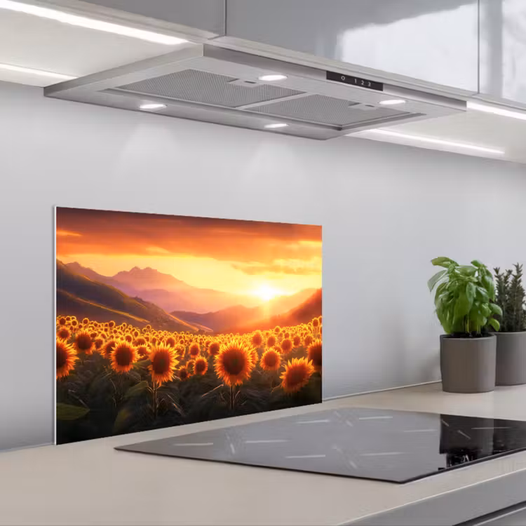 Paraschizzi cucina - Girasoli - Tramonto - Paesaggio — 1