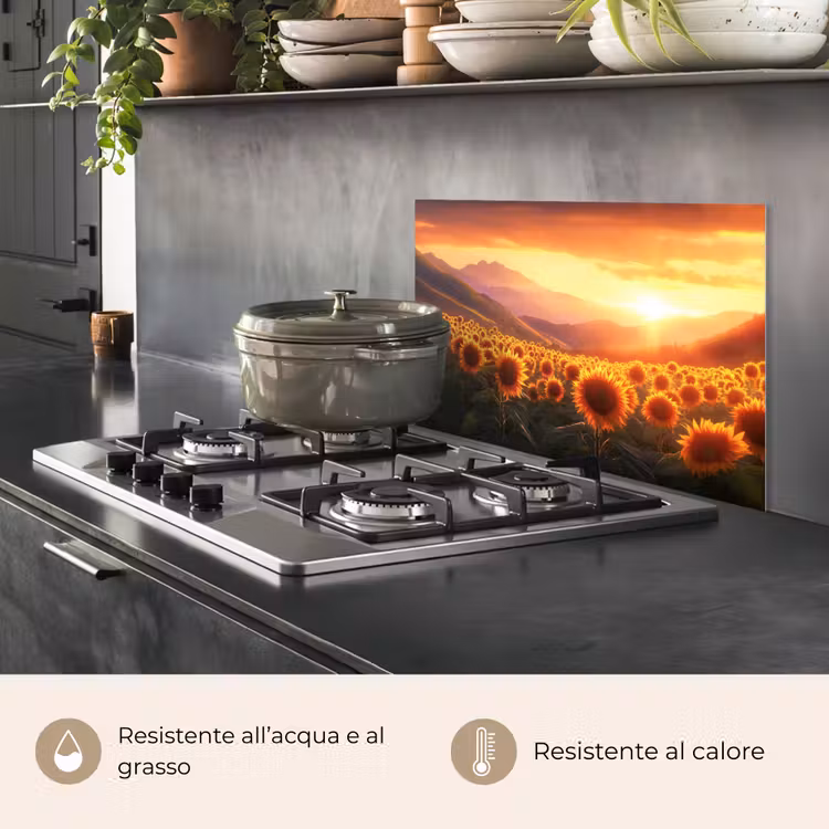 Paraschizzi cucina - Girasoli - Tramonto - Paesaggio — 2