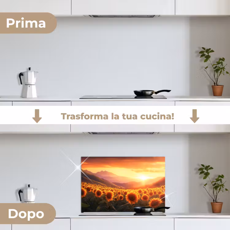 Paraschizzi cucina - Girasoli - Tramonto - Paesaggio — 7