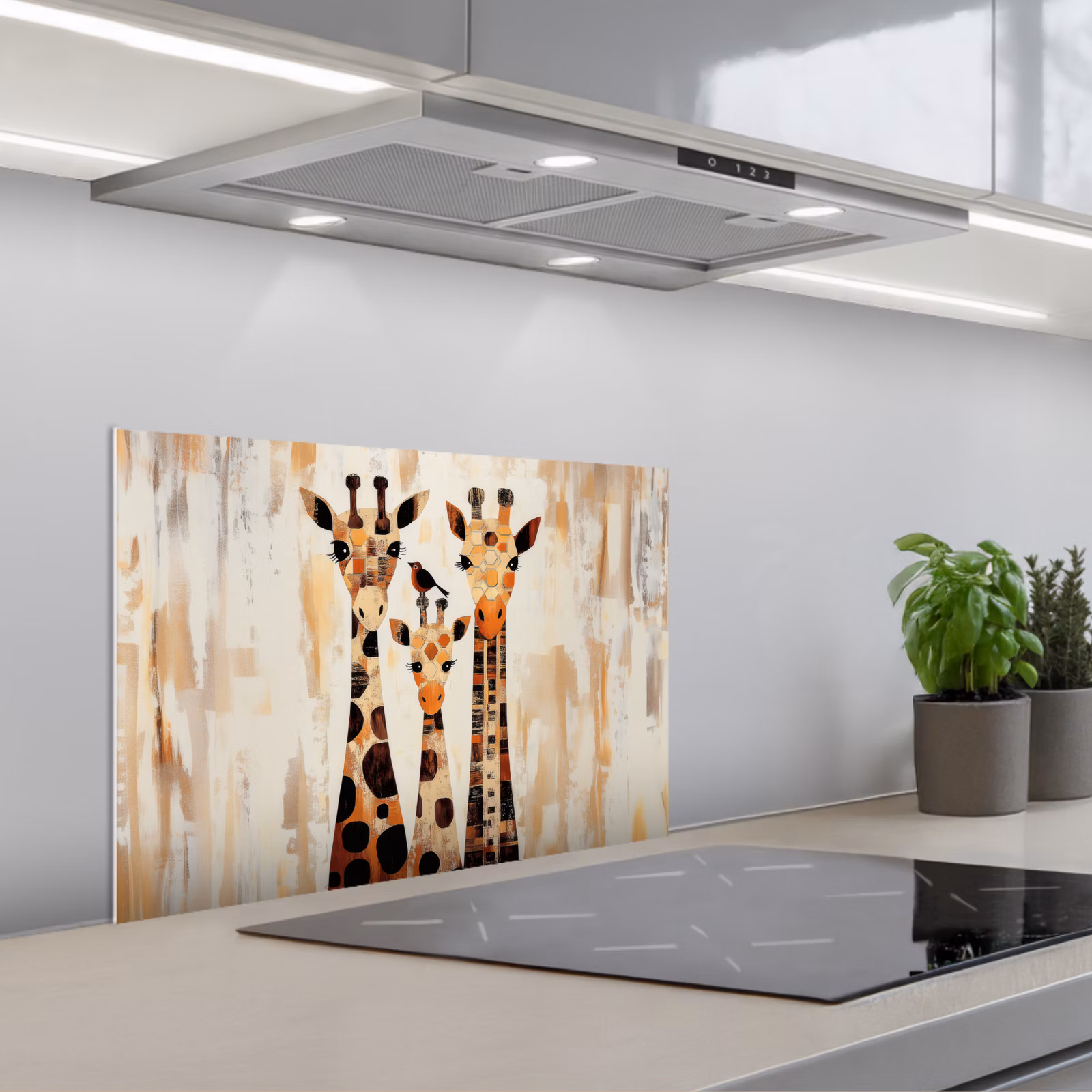 Paraschizzi cucina - Giraffe - Cartone animato - Crema — 1