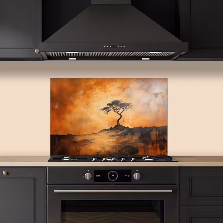 Paraschizzi cucina - Albero - Paesaggio - Arancione — 5