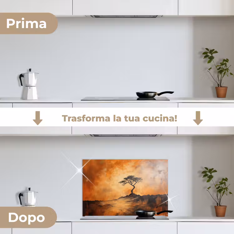 Paraschizzi cucina - Albero - Paesaggio - Arancione — 7