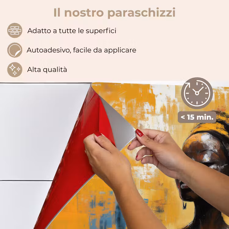 Paraschizzi cucina - Donna - Occhi - Pennellate - Giallo — 4