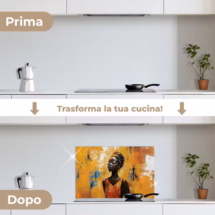 Paraschizzi cucina - Donna - Occhi - Pennellate - Giallo — 7