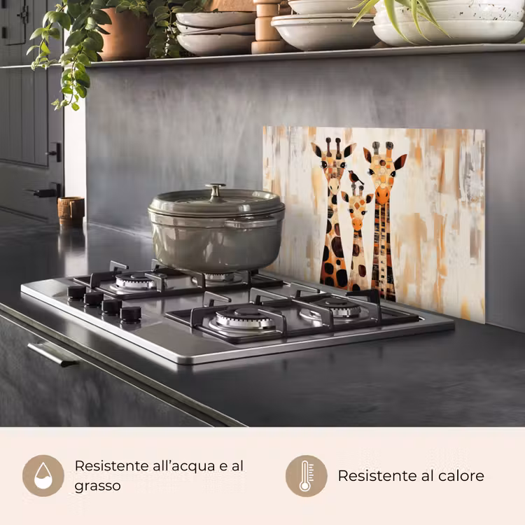 Paraschizzi cucina - Giraffe - Cartone animato - Crema — 2