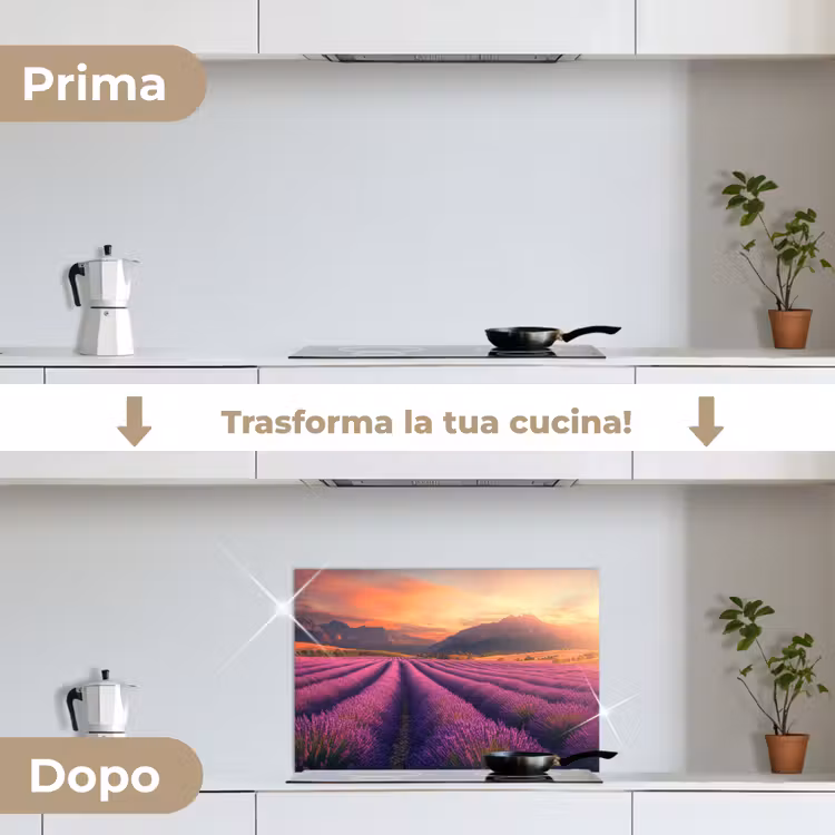 Paraschizzi cucina - Campo di lavanda - Tramonto - Viola — 7