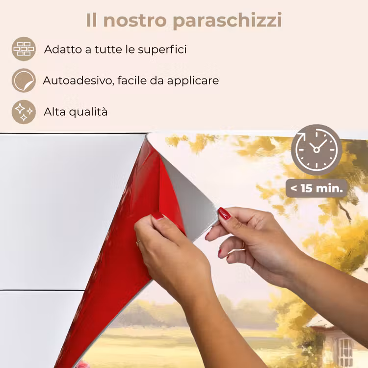 Paraschizzi cucina - Casetta - Legno - Fiori — 4