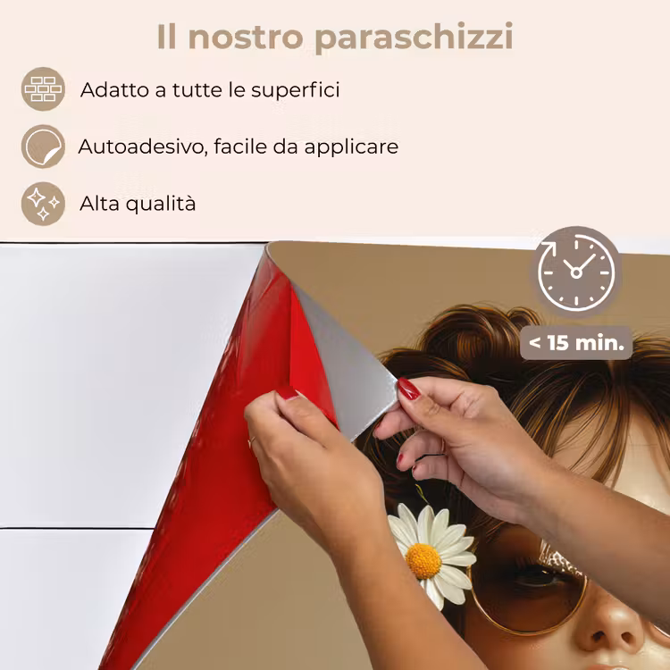 Paraschizzi cucina - Donna - Beige - Fiore - Moderno - Ritratto — 4