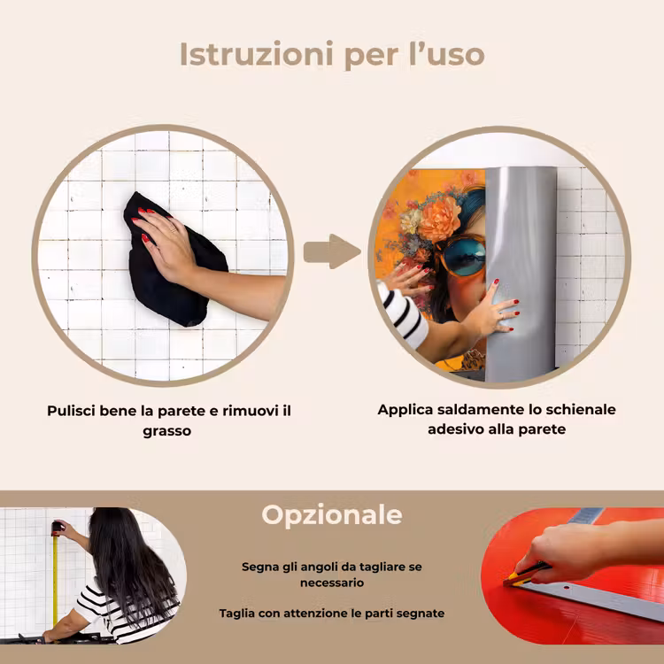 Paraschizzi cucina - Donna - Fiori - Estetica - Arancione — 6
