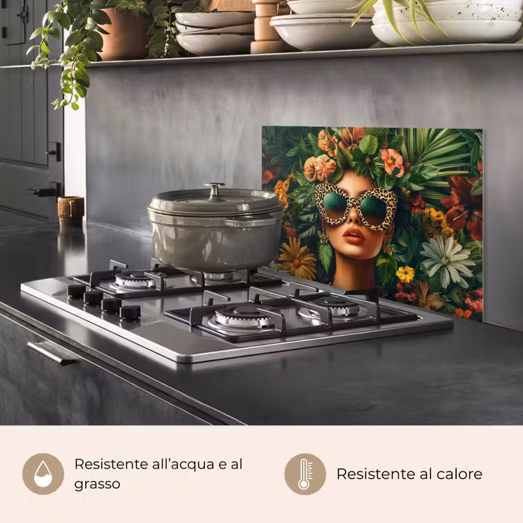 Paraschizzi cucina - Donna - Stampa pantera - Giungla - Natura - Lusso — 2