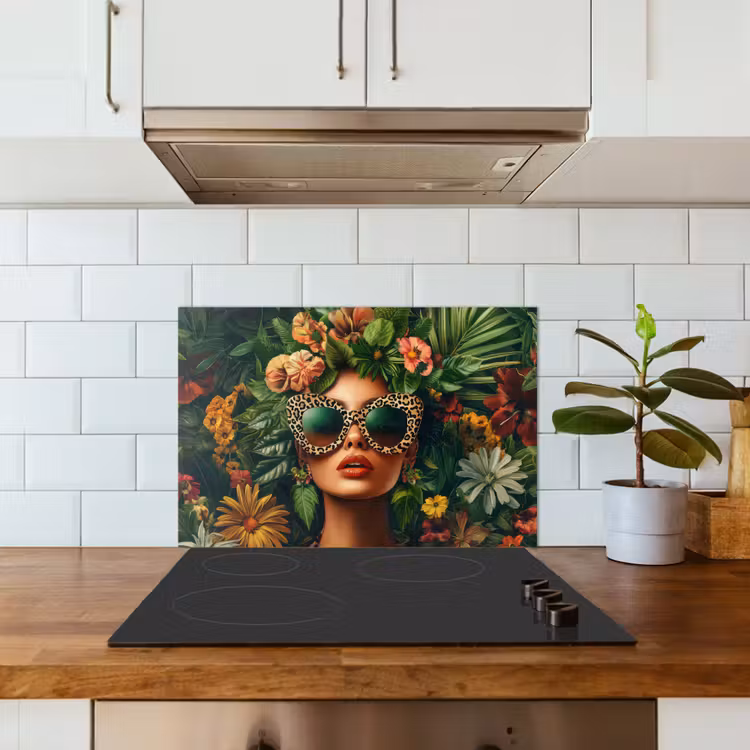 Paraschizzi cucina - Donna - Stampa pantera - Giungla - Natura - Lusso — 3