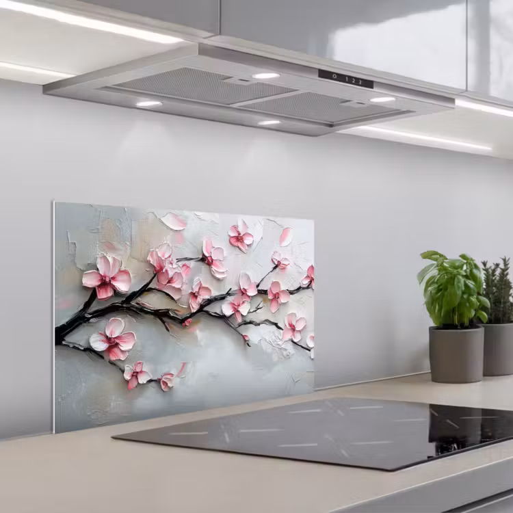 Paraschizzi cucina - Fiore - Artistico - Rosa - Sakura — 1