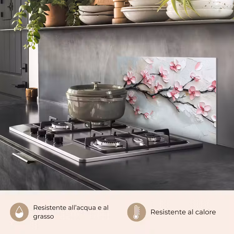 Paraschizzi cucina - Fiore - Artistico - Rosa - Sakura — 2