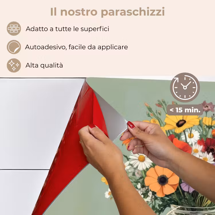 Paraschizzi cucina - Fiori - Vaso - Biglietto — 4