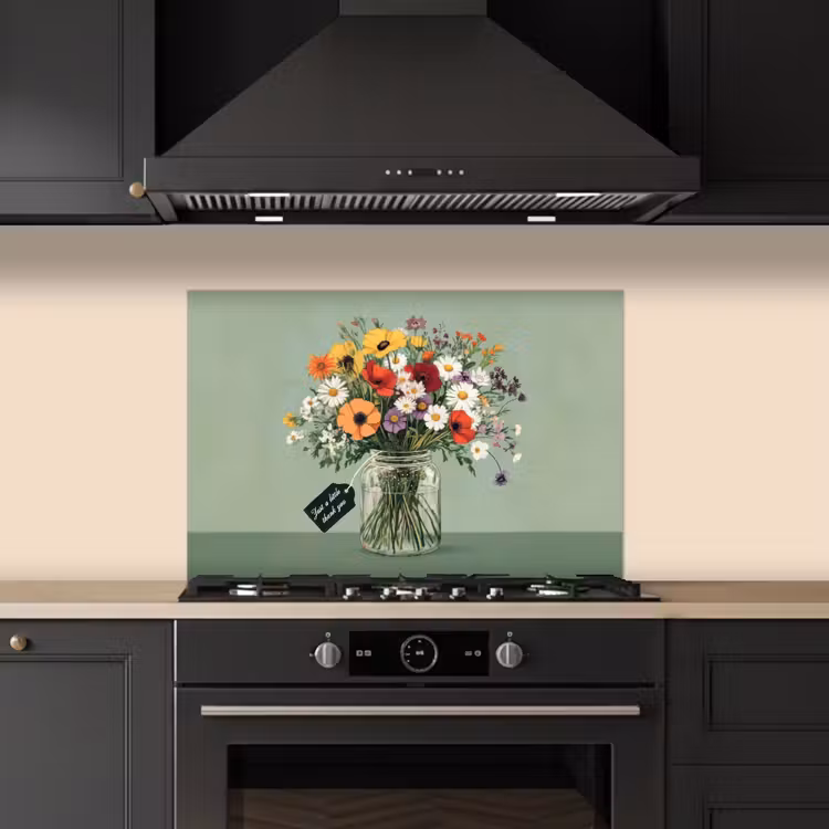Paraschizzi cucina - Fiori - Vaso - Biglietto — 5