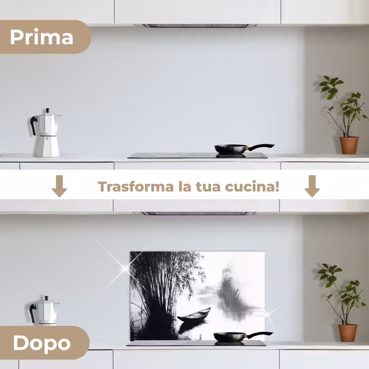 Paraschizzi cucina - Barca - Fiume - Bambù - Bianco — 7