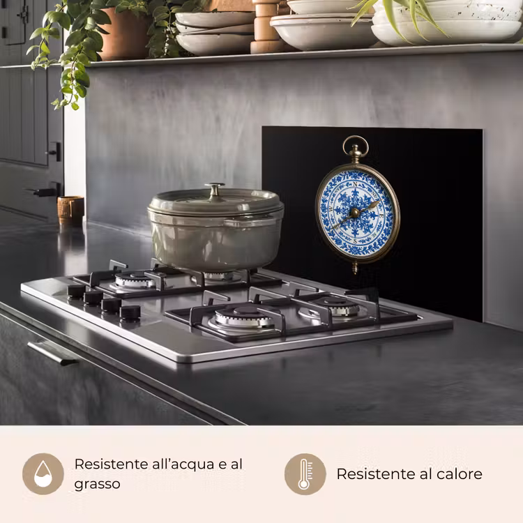 Paraschizzi cucina - Bussola - Blu Delft - Nero — 2