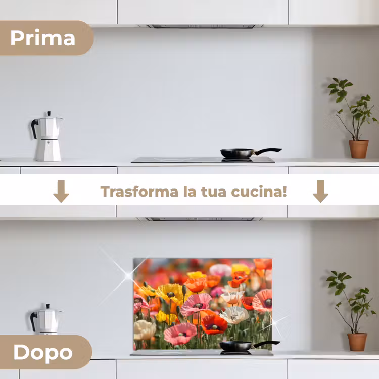Paraschizzi cucina - Campo di fiori - Papaveri - Colorato — 7