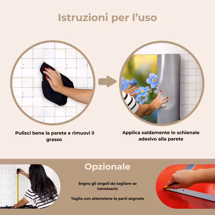 Paraschizzi cucina - Fiori - Blu - Non dimenticarmi — 6