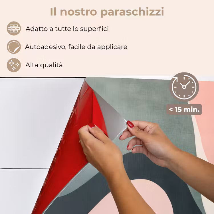 Paraschizzi cucina - Astratto - Onde - Elegante - Rosa — 4
