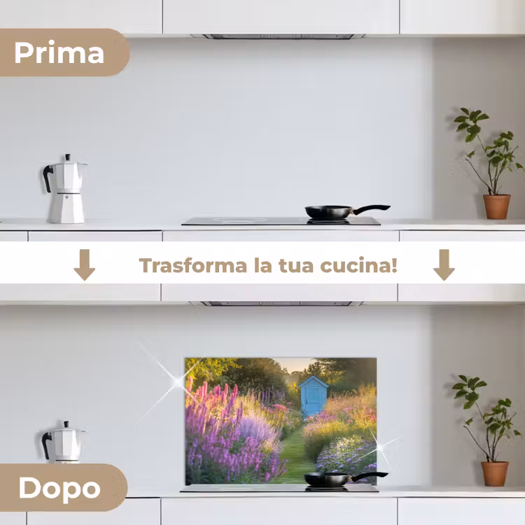 Paraschizzi cucina - Casa da giardino - Blu - Fiori — 7